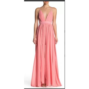 Meghan LA‎ Enchanted Garden Maxi Dress Buff PINK XL NWT $476